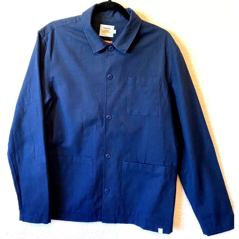 FARAH WOMENS BLUE TEXTURED LINED BLAZER BUTTONS SIZE MEDIUM